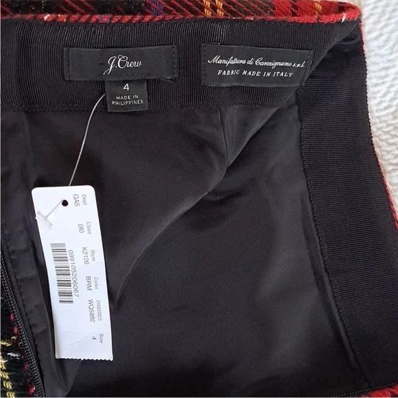 NWT, J Crew, Stewart Tartan Plain holiday mini pencil skirt, 4 - Picture 7 of 8